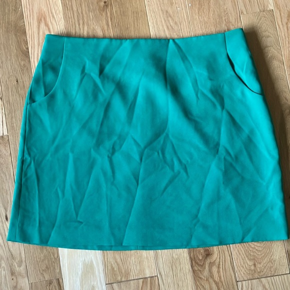 J. Crew Vibrant Kelly Green mini Pencil Skirt sz 18 - Picture 1 of 4